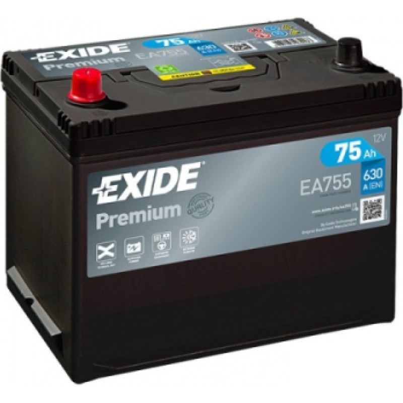 Exide - EA755 - 12V | 630A | 75Ah