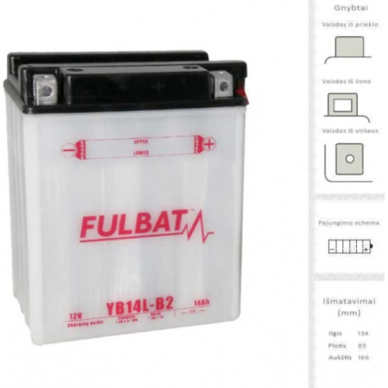 Fulbat - YB14L-B2 (FB14L-B2) - 12V | 175A | 14Ah