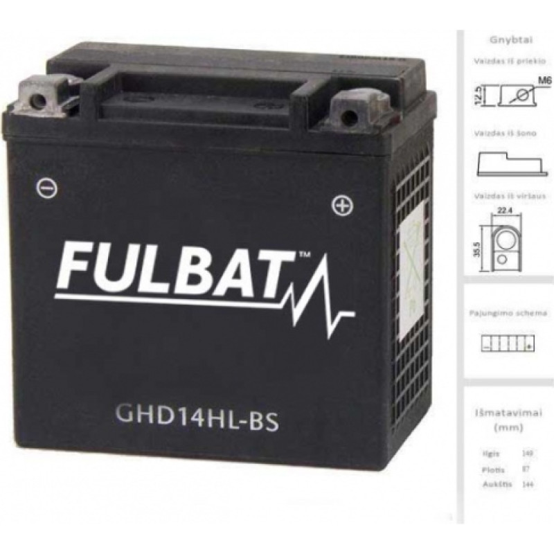 Fulbat - GHD14HL-BS (FHD14HL-BS Gel) - 12V | 220A | 14Ah