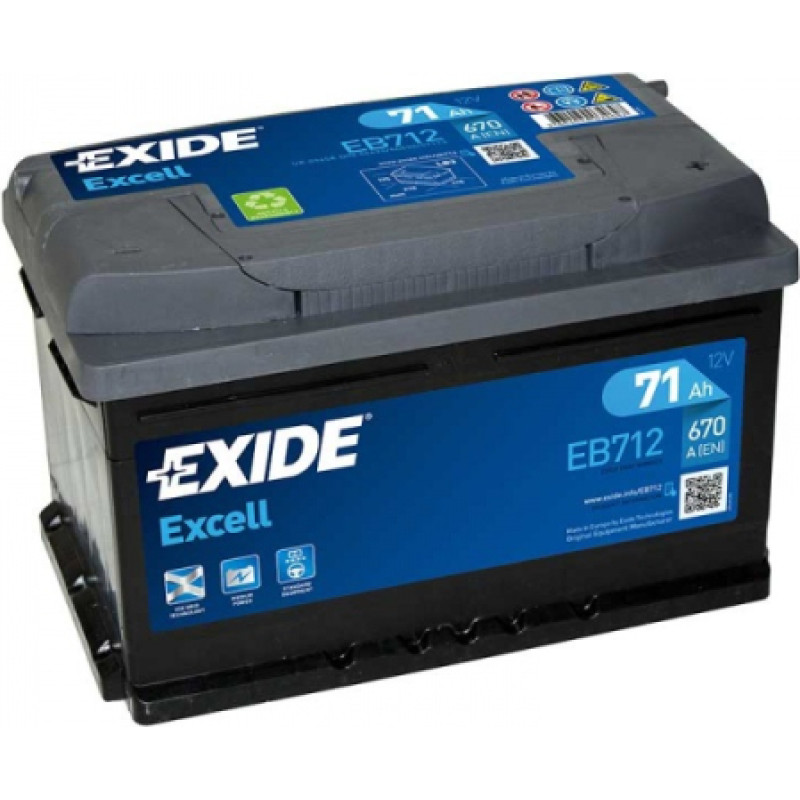 Exide - EB712 - 12V | 670A | 71Ah