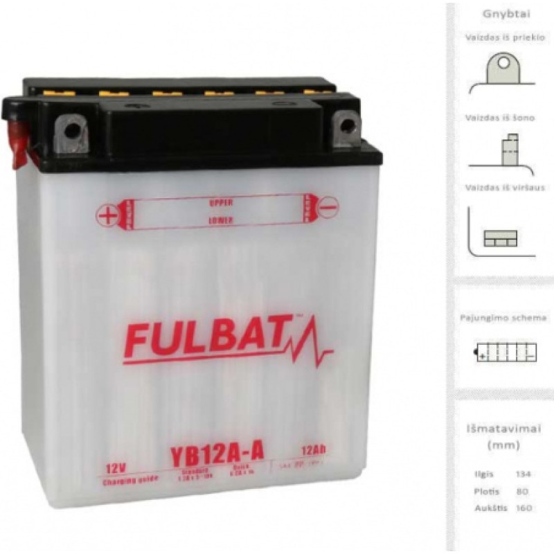 Fulbat - YB12A-A (FB12A-A) - 12V | 155A | 12Ah